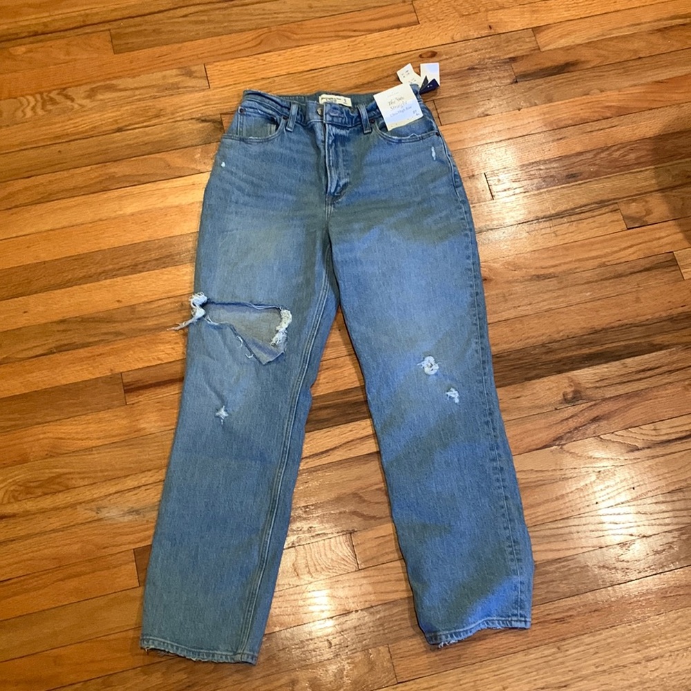 NWT Abercrombie curve love 90s straight high rise